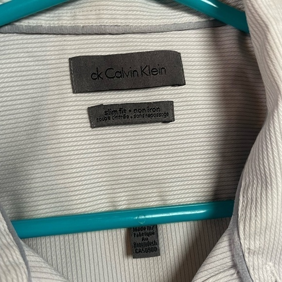 Calvin Klein Men’s Size 16 Collared Formal Button  Up Shirt Office CK Large Tops - Picture 3 of 5